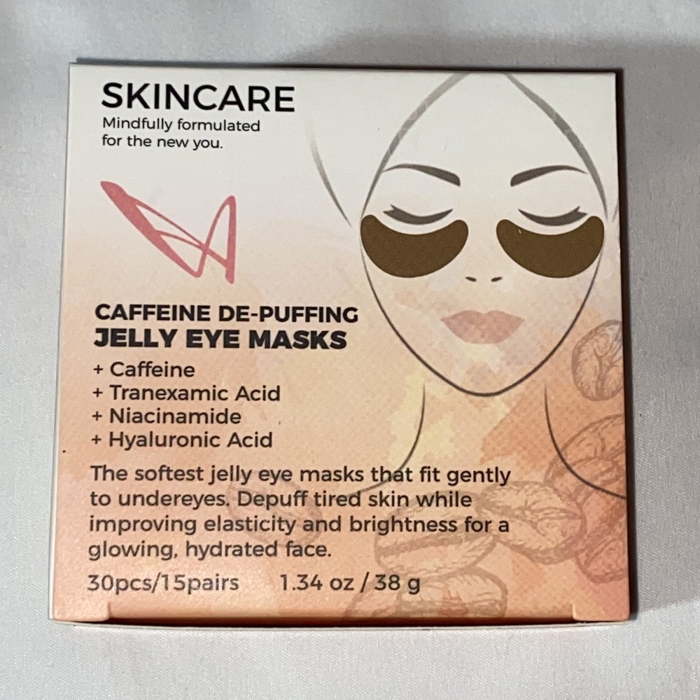 LA Splash Cosmetics Soft Caffeine De-Puffing Jelly Eye Masks 30 Pcs/15pairs NEW